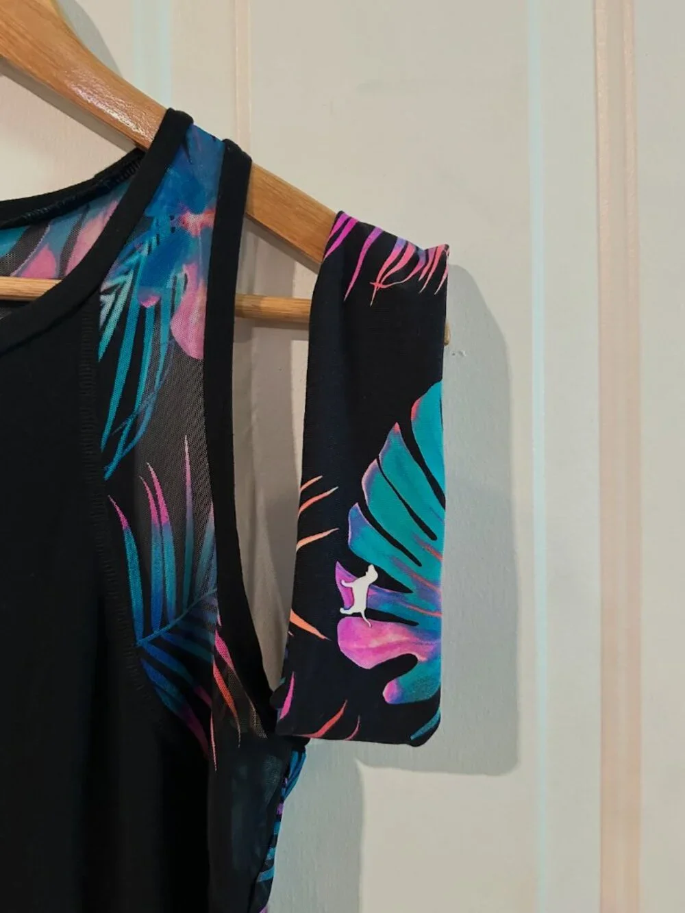 VS PINK Tropical Mesh Tank Top + Headband Set Size S